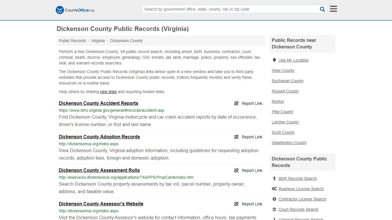 Public Records - Dickenson County, VA (Business, Criminal, GIS ...