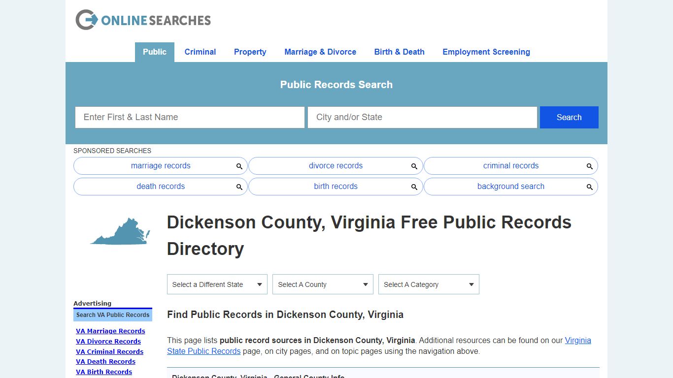 Dickenson County, Virginia Public Records Directory